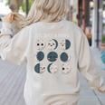 Women Science Teacher Moon Phases Scientist Back To School Women's Sweatshirt Back Print Sand