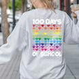 100 Days Of School Heart Love Teacher Or Student 100th Day Women's Sweatshirt Back Print Ash