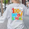 100th Day Of School Teachers Kids Happy 100 Days Women's Sweatshirt Back Print Ash 100th Day Of School Teachers Kids Happy 100 Days Women's Sweatshirt Back Print Ash