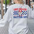 2nd Grade Batter Up Back To School Baseball Teacher Kids Women's Sweatshirt Back Print Ash