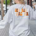 2nd Grade Teacher Squad Cute Women Groovy Fall Autumn Lovers Women's Sweatshirt Back Print Ash 2nd Grade Teacher Squad Cute Women Groovy Fall Autumn Lovers Women's Sweatshirt Back Print Ash