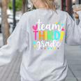 3rd Grade Team Pencil Teacher Student Back To School Girls Women's Sweatshirt Back Print Ash