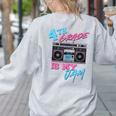 4th Grade Is My Jam Vintage 80s Boombox Teacher Student Women's Sweatshirt Back Print Ash