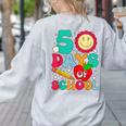 50 Days Of School Teacher Happy 50th Day Of School Kids Women's Sweatshirt Back Print Ash