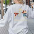 6-7 7-6 George Washington Freedom For Teachers Women's Sweatshirt Back Print Ash