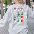67 Santa Tree Math Teacher Christmas Xmas Humor Women's Sweatshirt Back Print Ash