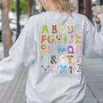 ABC Animals Alphabet Graphic Boys Girls Kindergarten Teacher Women's Sweatshirt Back Print Ash ABC Animals Alphabet Graphic Boys Girls Kindergarten Teacher Women's Sweatshirt Back Print Ash