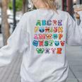ABC Cute Monster Alphabet Halloween Teacher Costume Kids Women's Sweatshirt Back Print Ash
