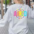 ABCD Kindergarten Rocks Back To School Teachers Students Women's Sweatshirt Back Print Ash ABCD Kindergarten Rocks Back To School Teachers Students Women's Sweatshirt Back Print Ash