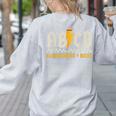ABCD Kindergarten Rocks Pencil Lightning Students Teachers Women's Sweatshirt Back Print Ash