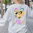 Abstract Cat Art Picatsso Shirt For Art Teachers Women's Sweatshirt Back Print Ash Abstract Cat Art Picatsso Shirt For Art Teachers Women's Sweatshirt Back Print Ash