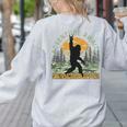 Adventure Awaits Bigfoot Teacher Kindergarten Back To School Women's Sweatshirt Back Print Ash