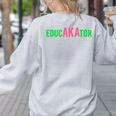 Aka Educator Educators & Teacher Crew School Squad Women's Sweatshirt Back Print Ash