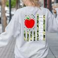 American Flag Camouflage Teacher Patriotic 4th Of July Women's Sweatshirt Back Print Ash