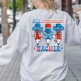 All American Teacher Pencil Coquette Bow USA Flag Teachers Women's Sweatshirt Back Print Ash
