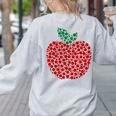 Apple Dot Pattern Art Teacher Appreciation Men Women Humor Women's Sweatshirt Back Print Ash Apple Dot Pattern Art Teacher Appreciation Men Women Humor Women's Sweatshirt Back Print Ash