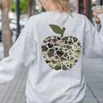 Apple Hearts Teacher Camouflage Clothing School Camo Apple For Men Women Girls Kids Women's Sweatshirt Back Print Ash