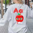A Is For Apple Pre-K Kindergarten Teacher Student Women's Sweatshirt Back Print Ash A Is For Apple Pre-K Kindergarten Teacher Student Women's Sweatshirt Back Print Ash
