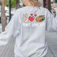 Art Teacher Peace Love Art For Artists And Painters Women's Sweatshirt Back Print Ash Art Teacher Peace Love Art For Artists And Painters Women's Sweatshirt Back Print Ash