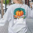 Art Teacher Pumpkin Painting Halloween Costume Women's Sweatshirt Back Print Ash