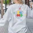Autism Awareness Teacher Shirt Teach Accept Understand Love Women's Sweatshirt Back Print Ash