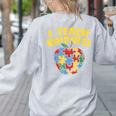 Autism Teacher Shirt I Teach Kindness Apple Puzzle Awareness Women's Sweatshirt Back Print Ash