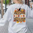 Autumn Fall SPED ED Teacher Thankful Grateful Pumpkin Retro Women's Sweatshirt Back Print Ash