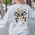 Back To School Hello Fifth Grade Teacher Coquette Pencil Bow Women's Sweatshirt Back Print Ash