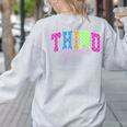 Back To School Neon Checkered Third Grade Colorful Teacher Women's Sweatshirt Back Print Ash Back To School Neon Checkered Third Grade Colorful Teacher Women's Sweatshirt Back Print Ash