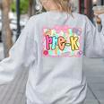 Back To School Pre-K Preppy Teacher Girl Women's Sweatshirt Back Print Ash Back To School Pre-K Preppy Teacher Girl Women's Sweatshirt Back Print Ash