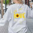 Back To School Teach Love And Inspire Teacher Sunflower Women's Sweatshirt Back Print Ash Back To School Teach Love And Inspire Teacher Sunflower Women's Sweatshirt Back Print Ash