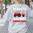 Back To School Teacher Farming Tractor Farmer Kids 100th Day Women's Sweatshirt Back Print Ash