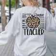 Back To School Teacher Life Apple Leopard Teacher Women Women's Sweatshirt Back Print Ash Back To School Teacher Life Apple Leopard Teacher Women Women's Sweatshirt Back Print Ash