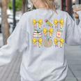 Back To School Yellow Bows Book Coffee Leopard Apple Teacher Women's Sweatshirt Back Print Ash Back To School Yellow Bows Book Coffee Leopard Apple Teacher Women's Sweatshirt Back Print Ash