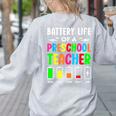 Battery Life Of a Preschool School Teacher School Week Women's Sweatshirt Back Print Ash Battery Life Of a Preschool School Teacher School Week Women's Sweatshirt Back Print Ash