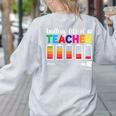 Battery Life Of a Teacher Shirt Thanksgiving Teacher Women's Sweatshirt Back Print Ash