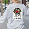 Bleached Teacher Para Life Paraprofessional Cute Messy Bun For Men Women Girls Kids Women's Sweatshirt Back Print Ash