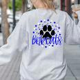 Blue Bobcats School Spirit Coquette Bow Mascot Teacher Women's Sweatshirt Back Print Ash Blue Bobcats School Spirit Coquette Bow Mascot Teacher Women's Sweatshirt Back Print Ash