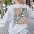 Boho Floral Reading Teacher Retro Reading Specialist Wildfl Women's Sweatshirt Back Print Ash