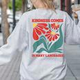 Boho Flower ESL Teacher Kindness Comes In Many Languages Women's Sweatshirt Back Print Ash Boho Flower ESL Teacher Kindness Comes In Many Languages Women's Sweatshirt Back Print Ash