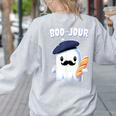 Boo Jour Ghost French Teacher Vintage Teacherlife Groovy Women's Sweatshirt Back Print Ash Boo Jour Ghost French Teacher Vintage Teacherlife Groovy Women's Sweatshirt Back Print Ash