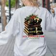 All Booked For Christmas Christmas Book Tree For Teacher For Men Women Kids Women's Sweatshirt Back Print Ash All Booked For Christmas Christmas Book Tree For Teacher For Men Women Kids Women's Sweatshirt Back Print Ash