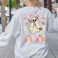 You Can't Scare Me Im A 2nd-Grade Boo Crew Teacher Halloween Women's Sweatshirt Back Print Ash