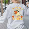 You Can't Scare Me I Teach 5th Grade Teacher Halloween Ghost Women's Sweatshirt Back Print Ash