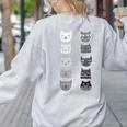 Cat Themed Artist Value Scale Educational Art Teacher Women's Sweatshirt Back Print Ash Cat Themed Artist Value Scale Educational Art Teacher Women's Sweatshirt Back Print Ash
