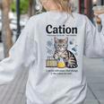 Cation Shirt Cat Science Chemistry Teacher Chemist Pun Women's Sweatshirt Back Print Ash