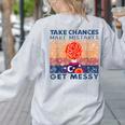 Take Chances Make Mistakes Get Messy Vintage Teacher Life Women's Sweatshirt Back Print Ash Take Chances Make Mistakes Get Messy Vintage Teacher Life Women's Sweatshirt Back Print Ash
