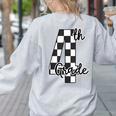Checkered Fourth Grade Back To School Teachers Students Women's Sweatshirt Back Print Ash