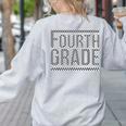 Checkered Fourth Grade Teacher Team Crew Back To School Women's Sweatshirt Back Print Ash Checkered Fourth Grade Teacher Team Crew Back To School Women's Sweatshirt Back Print Ash
