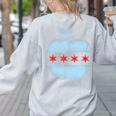 Chicago Flag Teacher School Cute Women's Sweatshirt Back Print Ash